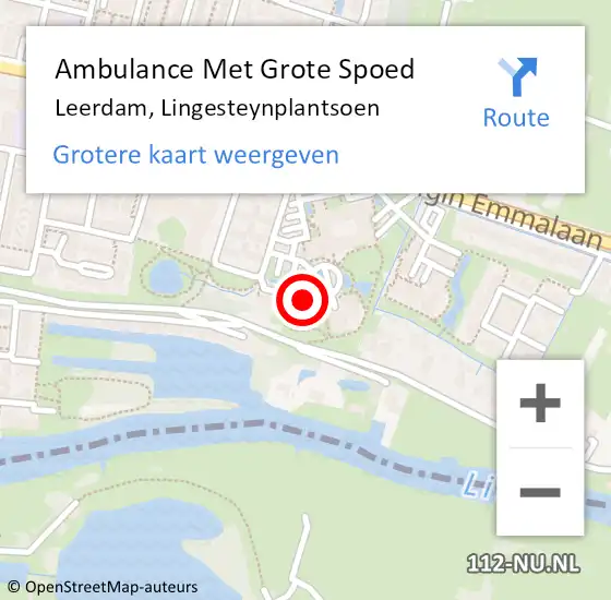 Locatie op kaart van de 112 melding: Ambulance Met Grote Spoed Naar Leerdam, Lingesteynplantsoen op 8 februari 2024 09:10