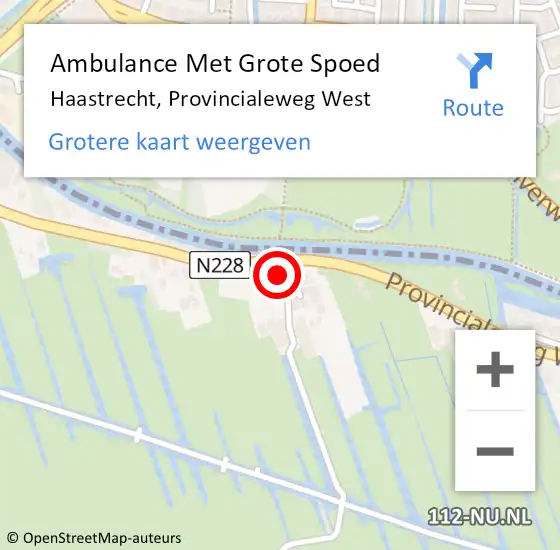 Locatie op kaart van de 112 melding: Ambulance Met Grote Spoed Naar Haastrecht, Provincialeweg West op 8 februari 2024 09:12