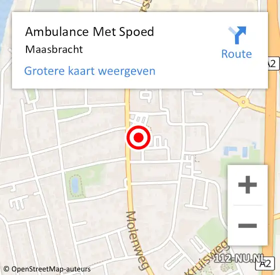 Locatie op kaart van de 112 melding: Ambulance Met Spoed Naar Maasbracht op 8 februari 2024 09:18