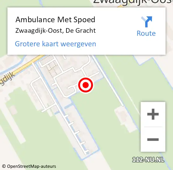 Locatie op kaart van de 112 melding: Ambulance Met Spoed Naar Zwaagdijk-Oost, De Gracht op 8 februari 2024 09:51