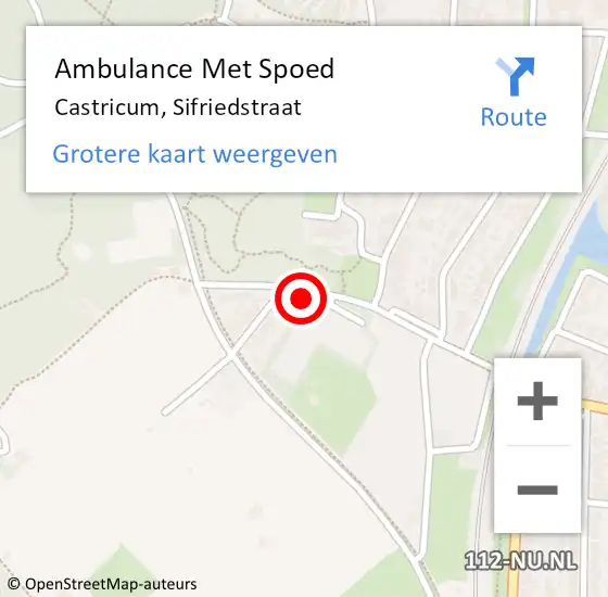 Locatie op kaart van de 112 melding: Ambulance Met Spoed Naar Castricum, Sifriedstraat op 8 februari 2024 10:07