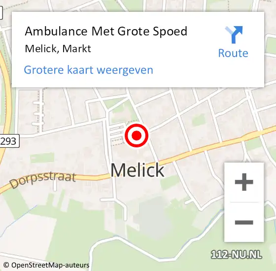 Locatie op kaart van de 112 melding: Ambulance Met Grote Spoed Naar Melick, Markt op 8 februari 2024 10:31