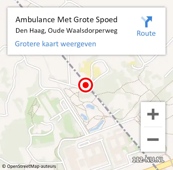 Locatie op kaart van de 112 melding: Ambulance Met Grote Spoed Naar Den Haag, Oude Waalsdorperweg op 8 februari 2024 10:43