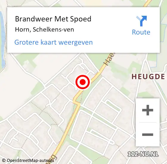 Locatie op kaart van de 112 melding: Brandweer Met Spoed Naar Horn, Schelkens-ven op 8 februari 2024 11:24