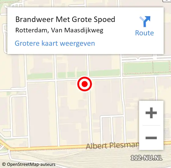 Locatie op kaart van de 112 melding: Brandweer Met Grote Spoed Naar Rotterdam, Van Maasdijkweg op 8 februari 2024 11:40