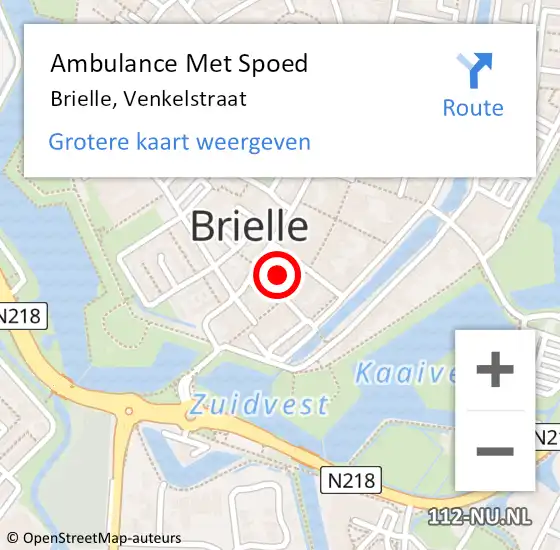 Locatie op kaart van de 112 melding: Ambulance Met Spoed Naar Brielle, Venkelstraat op 8 februari 2024 12:29