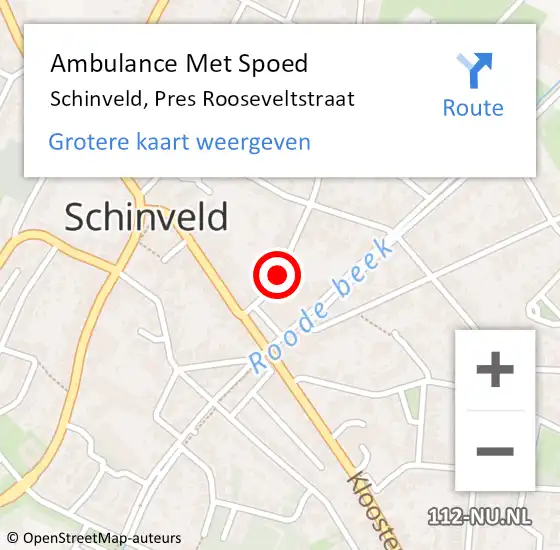 Locatie op kaart van de 112 melding: Ambulance Met Spoed Naar Schinveld, Pres Rooseveltstraat op 25 september 2014 08:21