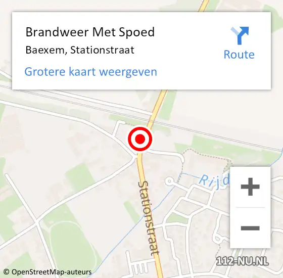 Locatie op kaart van de 112 melding: Brandweer Met Spoed Naar Baexem, Stationstraat op 8 februari 2024 13:04