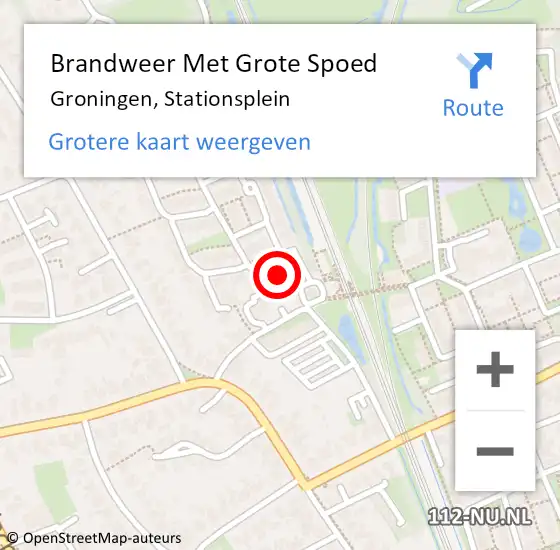 Locatie op kaart van de 112 melding: Brandweer Met Grote Spoed Naar Groningen, Stationsplein op 8 februari 2024 13:53