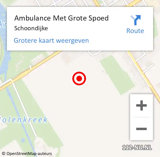 Locatie op kaart van de 112 melding: Ambulance Met Grote Spoed Naar Schoondijke op 8 februari 2024 13:57