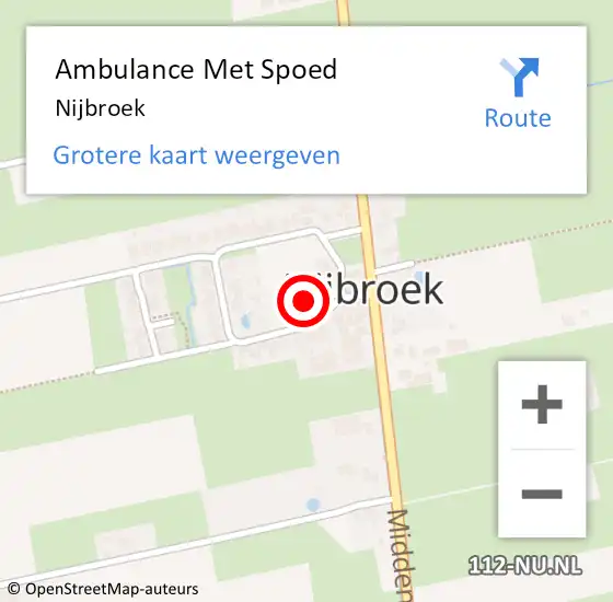 Locatie op kaart van de 112 melding: Ambulance Met Spoed Naar Nijbroek op 8 februari 2024 13:59