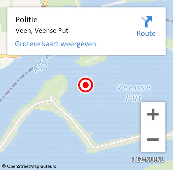 Locatie op kaart van de 112 melding: Politie Veen, Veense Put op 25 september 2014 08:28