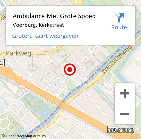 Locatie op kaart van de 112 melding: Ambulance Met Grote Spoed Naar Voorburg, Kerkstraat op 8 februari 2024 14:13