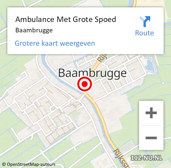 Locatie op kaart van de 112 melding: Ambulance Met Grote Spoed Naar Baambrugge op 8 februari 2024 14:15