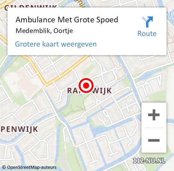 Locatie op kaart van de 112 melding: Ambulance Met Grote Spoed Naar Medemblik, Oortje op 8 februari 2024 14:55