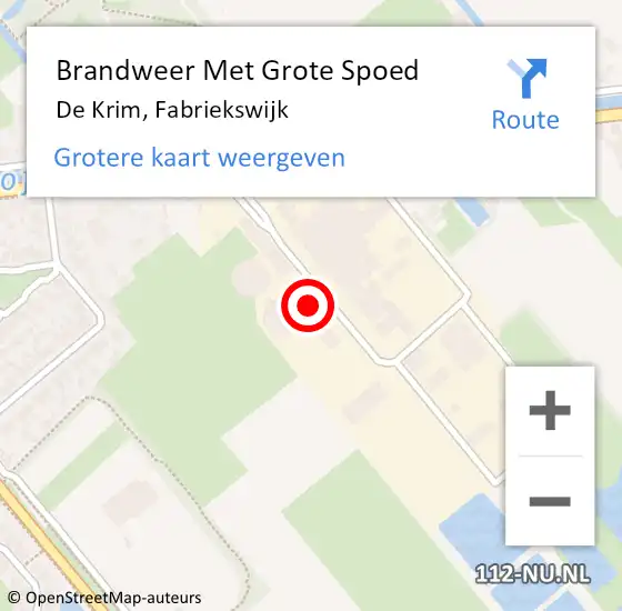 Locatie op kaart van de 112 melding: Brandweer Met Grote Spoed Naar De Krim, Fabriekswijk op 8 februari 2024 14:57