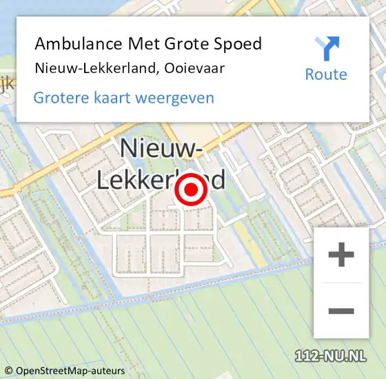 Locatie op kaart van de 112 melding: Ambulance Met Grote Spoed Naar Nieuw-Lekkerland, Ooievaar op 8 februari 2024 15:02