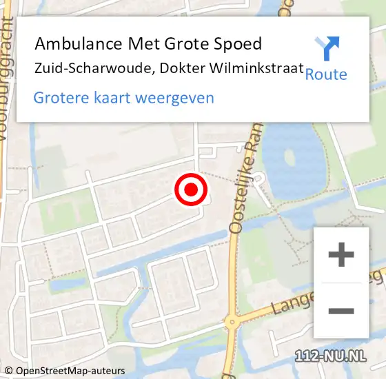 Locatie op kaart van de 112 melding: Ambulance Met Grote Spoed Naar Zuid-Scharwoude, Dokter Wilminkstraat op 8 februari 2024 16:49