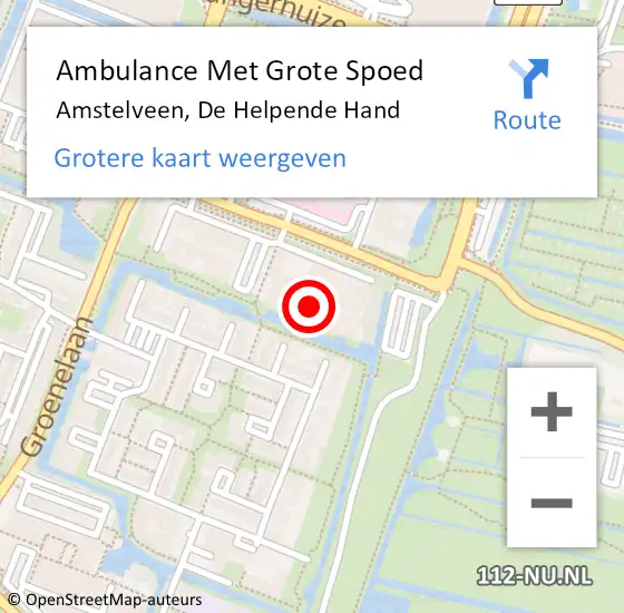 Locatie op kaart van de 112 melding: Ambulance Met Grote Spoed Naar Amstelveen, De Helpende Hand op 8 februari 2024 17:07