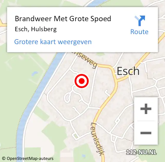 Locatie op kaart van de 112 melding: Brandweer Met Grote Spoed Naar Esch, Hulsberg op 8 februari 2024 17:08