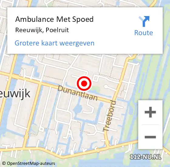 Locatie op kaart van de 112 melding: Ambulance Met Spoed Naar Reeuwijk, Poelruit op 8 februari 2024 17:50