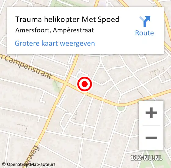 Locatie op kaart van de 112 melding: Trauma helikopter Met Spoed Naar Amersfoort, Ampèrestraat op 8 februari 2024 18:04