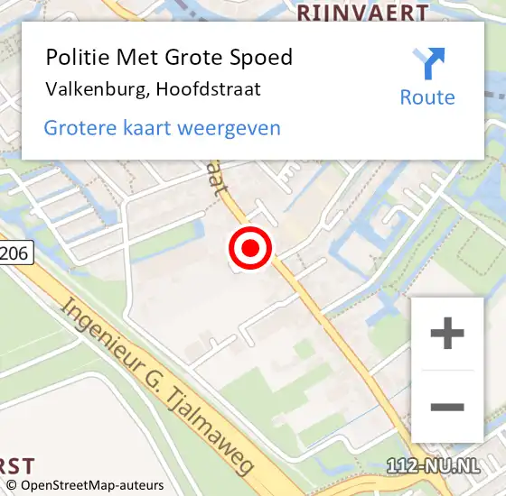 Locatie op kaart van de 112 melding: Politie Met Grote Spoed Naar Valkenburg, Hoofdstraat op 8 februari 2024 18:18