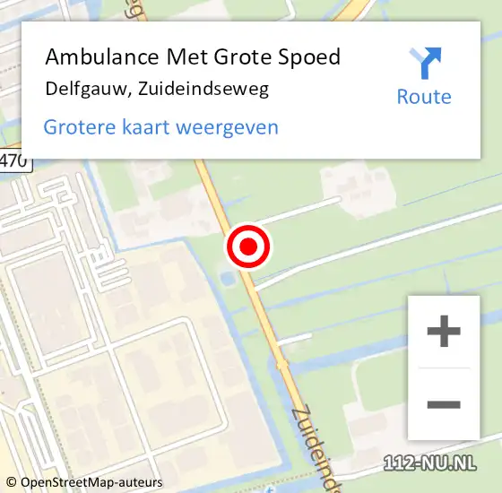 Locatie op kaart van de 112 melding: Ambulance Met Grote Spoed Naar Delfgauw, Zuideindseweg op 8 februari 2024 18:21