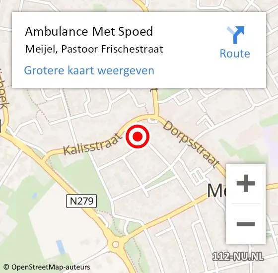 Locatie op kaart van de 112 melding: Ambulance Met Spoed Naar Meijel, Pastoor Frischestraat op 15 oktober 2013 15:36