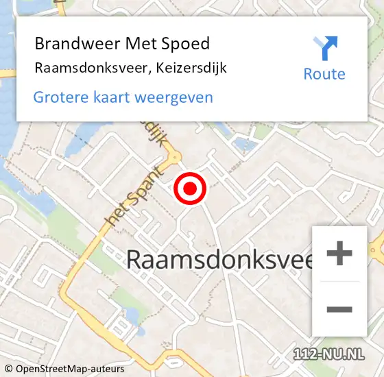 Locatie op kaart van de 112 melding: Brandweer Met Spoed Naar Raamsdonksveer, Keizersdijk op 8 februari 2024 19:12