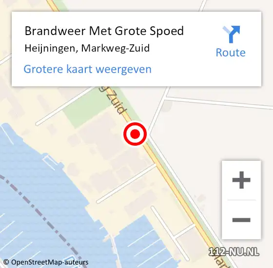 Locatie op kaart van de 112 melding: Brandweer Met Grote Spoed Naar Heijningen, Markweg-Zuid op 25 september 2014 08:43