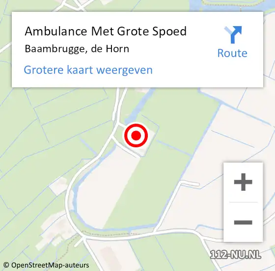Locatie op kaart van de 112 melding: Ambulance Met Grote Spoed Naar Baambrugge, de Horn op 8 februari 2024 19:29