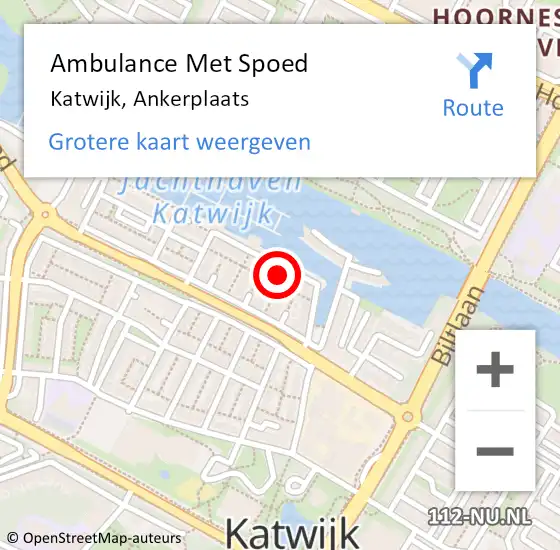 Locatie op kaart van de 112 melding: Ambulance Met Spoed Naar Katwijk, Ankerplaats op 8 februari 2024 20:50