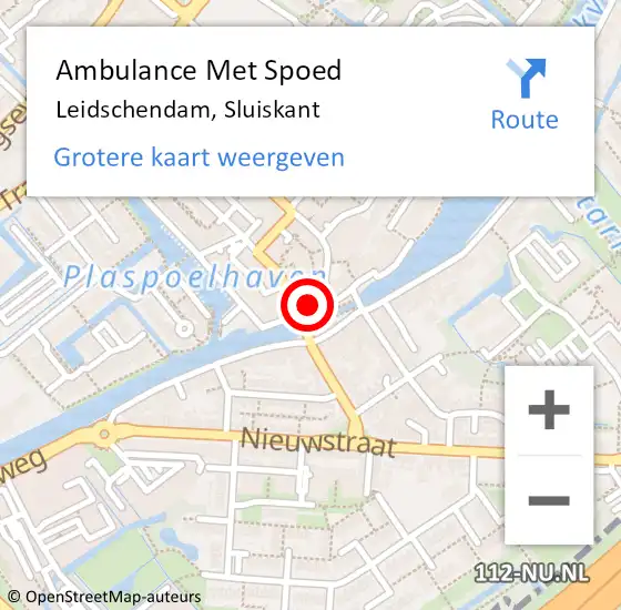 Locatie op kaart van de 112 melding: Ambulance Met Spoed Naar Leidschendam, Sluiskant op 8 februari 2024 21:46