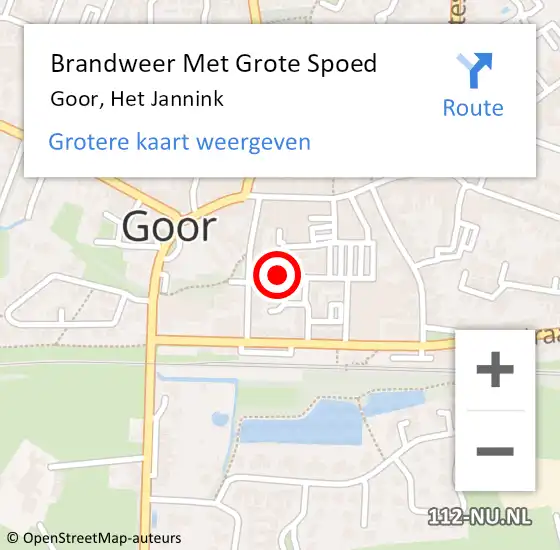 Locatie op kaart van de 112 melding: Brandweer Met Grote Spoed Naar Goor, Het Jannink op 9 februari 2024 02:43