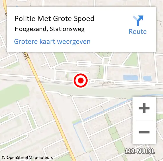 Locatie op kaart van de 112 melding: Politie Met Grote Spoed Naar Hoogezand, Stationsweg op 9 februari 2024 02:53