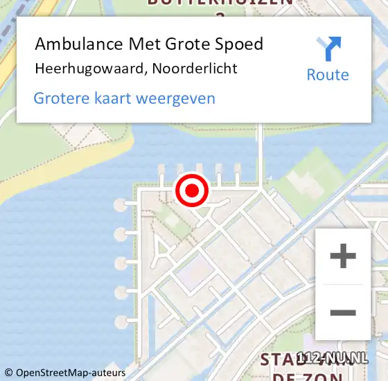 Locatie op kaart van de 112 melding: Ambulance Met Grote Spoed Naar Heerhugowaard, Noorderlicht op 9 februari 2024 03:45