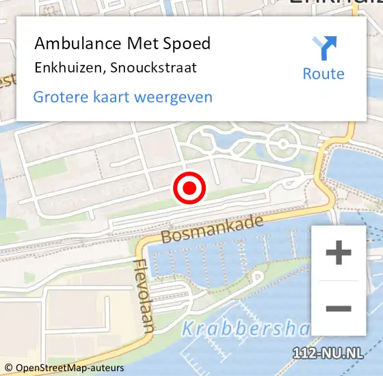 Locatie op kaart van de 112 melding: Ambulance Met Spoed Naar Enkhuizen, Snouckstraat op 9 februari 2024 04:03