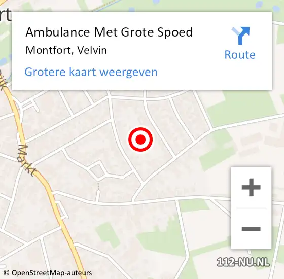 Locatie op kaart van de 112 melding: Ambulance Met Grote Spoed Naar Montfort, Velvin op 9 februari 2024 04:34