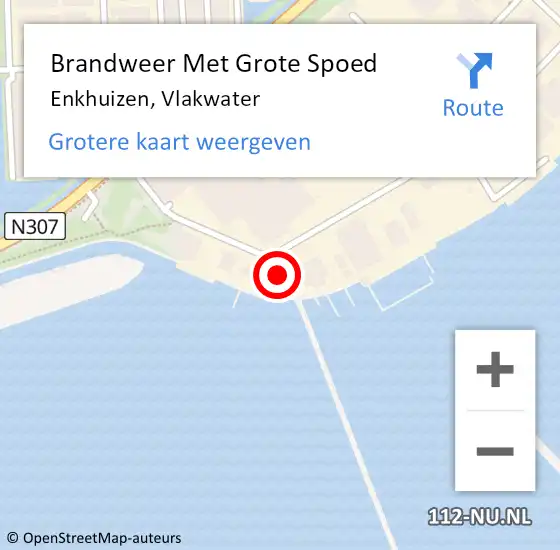 Locatie op kaart van de 112 melding: Brandweer Met Grote Spoed Naar Enkhuizen, Vlakwater op 9 februari 2024 04:54