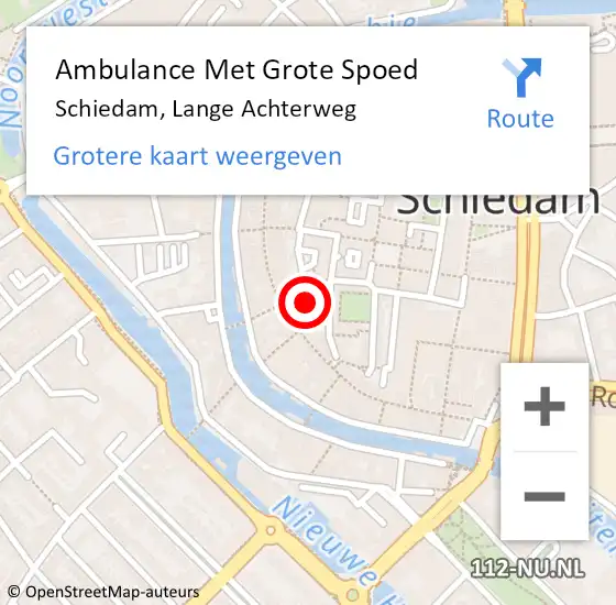 Locatie op kaart van de 112 melding: Ambulance Met Grote Spoed Naar Schiedam, Lange Achterweg op 9 februari 2024 07:04