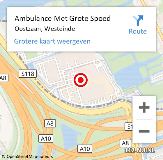 Locatie op kaart van de 112 melding: Ambulance Met Grote Spoed Naar Oostzaan, Westeinde op 9 februari 2024 07:24