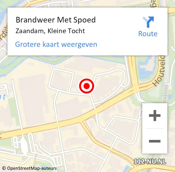 Locatie op kaart van de 112 melding: Brandweer Met Spoed Naar Zaandam, Kleine Tocht op 9 februari 2024 09:50