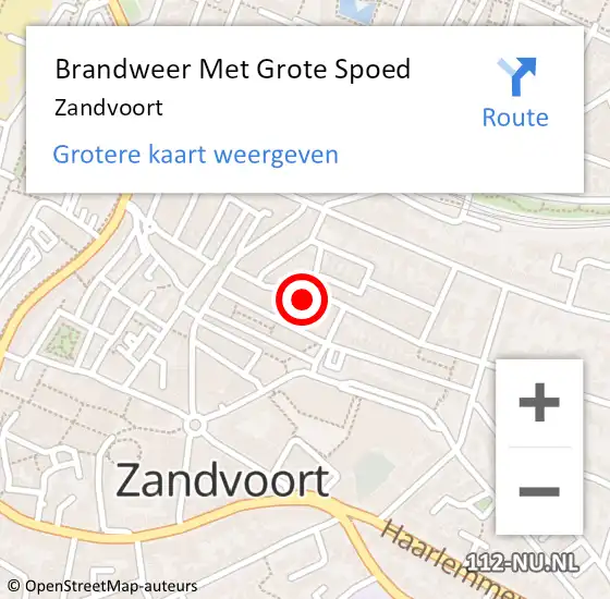 Locatie op kaart van de 112 melding: Brandweer Met Grote Spoed Naar Zandvoort op 9 februari 2024 10:10