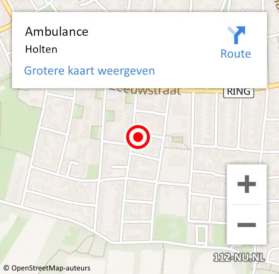 Locatie op kaart van de 112 melding: Ambulance Holten op 9 februari 2024 10:18