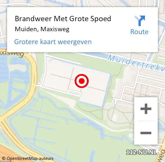 Locatie op kaart van de 112 melding: Brandweer Met Grote Spoed Naar Muiden, Maxisweg op 9 februari 2024 10:51