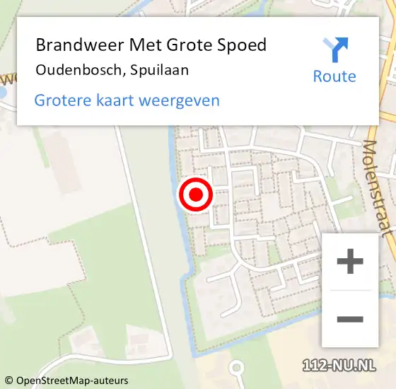 Locatie op kaart van de 112 melding: Brandweer Met Grote Spoed Naar Oudenbosch, Spuilaan op 9 februari 2024 10:56