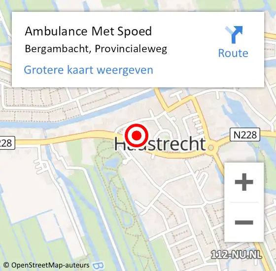 Locatie op kaart van de 112 melding: Ambulance Met Spoed Naar Bergambacht, Provincialeweg op 9 februari 2024 11:55