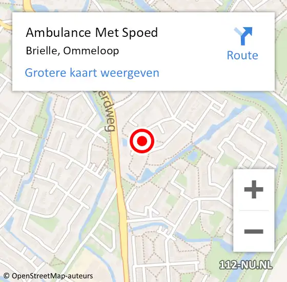 Locatie op kaart van de 112 melding: Ambulance Met Spoed Naar Brielle, Ommeloop op 9 februari 2024 13:07