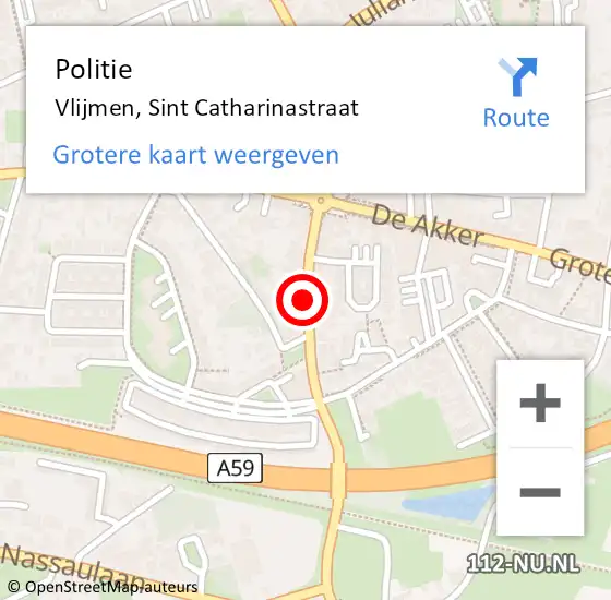 Locatie op kaart van de 112 melding: Politie Vlijmen, Sint Catharinastraat op 25 september 2014 10:14